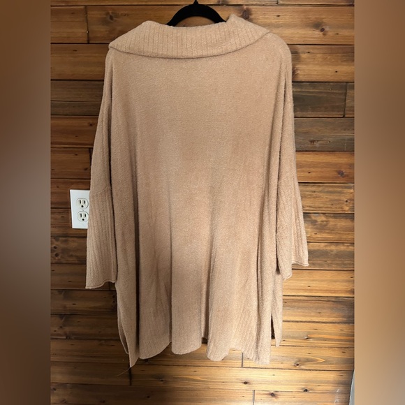 Barefoot Dreams CozyChic Lite Half Zip Pullover Tunic biscotti color - Picture 4 of 9